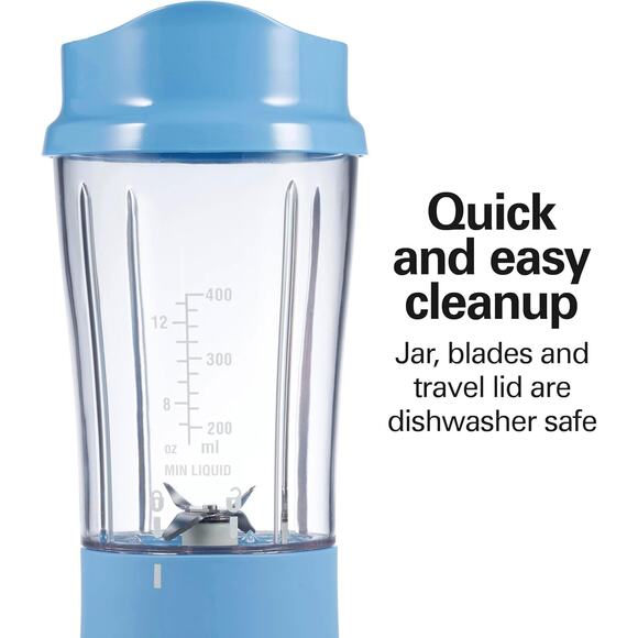 Beach Portable Blender Blue Personal Smoothie Maker 14oz BPA Free Travel Cup - Picture 5 of 8